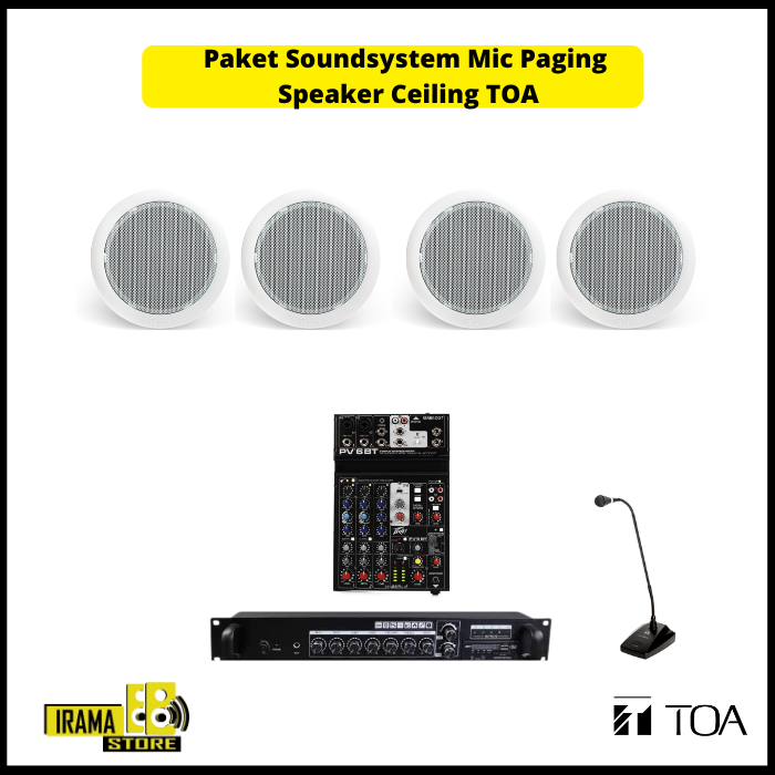 Paket PA System Mic Paging Speaker TOA - 4 Speaker